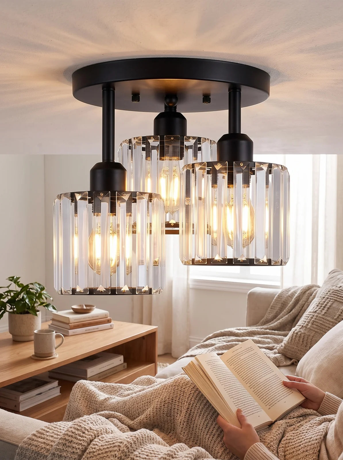 Gold Luxury Crystal Ceiling Light - iwt3_image