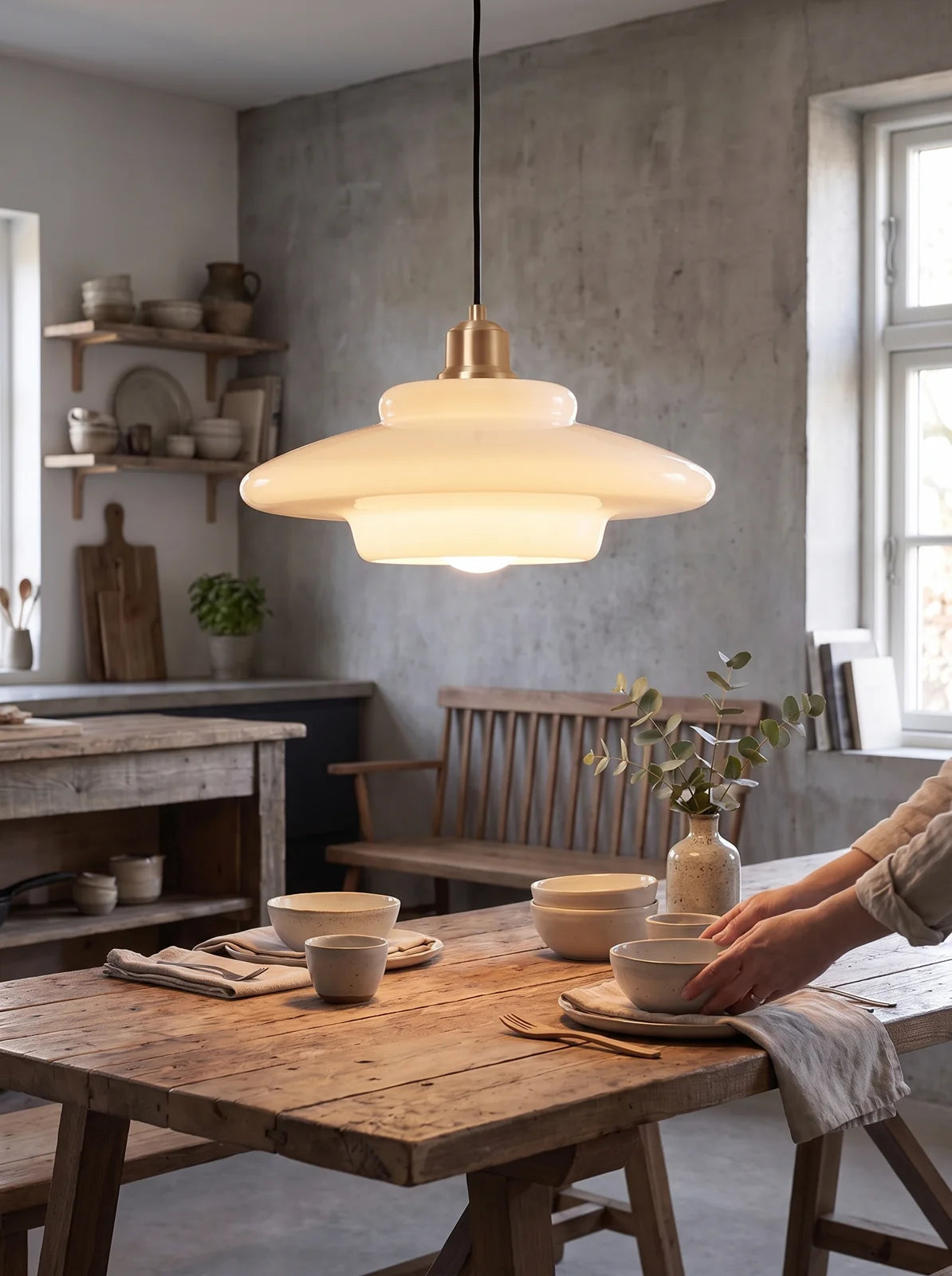 White Glass Pendant Light - iwt2_image