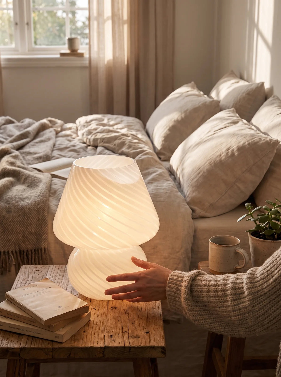 Murano-Style Glass Mushroom Lamp - iwt2_image