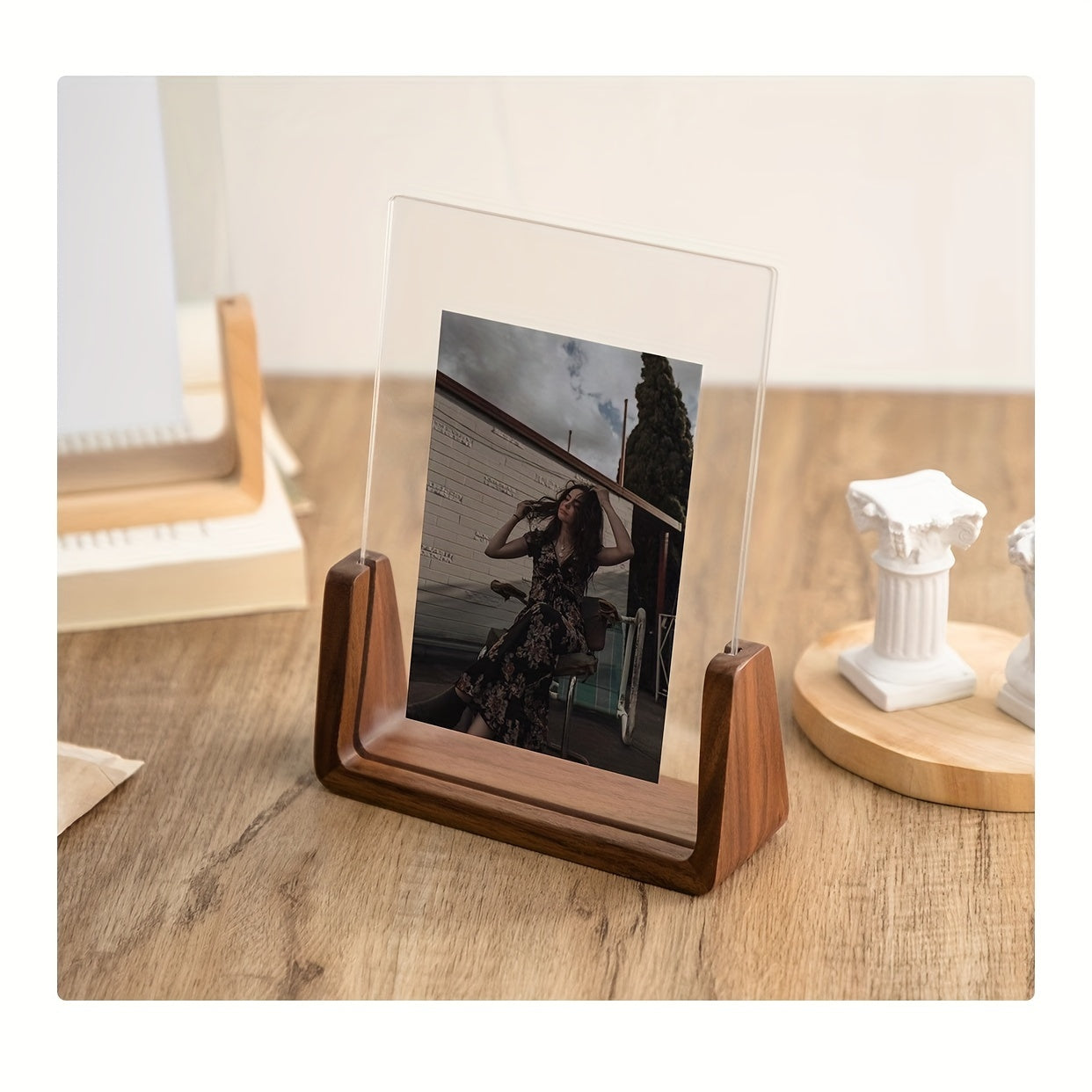 U-Shaped Acrylic Wood Photo Frame
