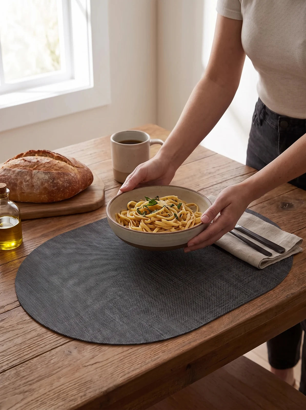 LinoMat Oval Faux Leather Placemats - iwt1_image