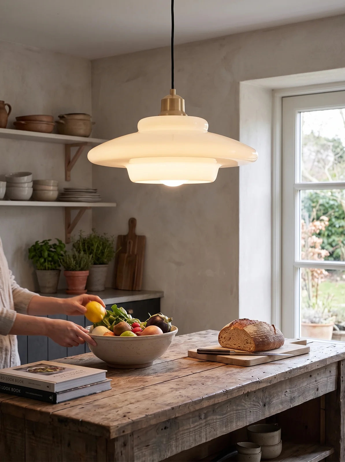 White Glass Pendant Light - iwt3_image