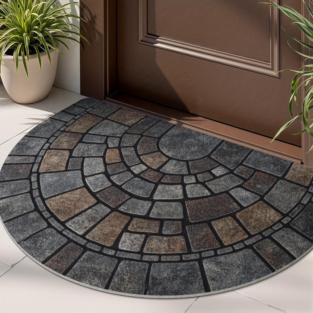 Half-Circle Mosaic Door Mat