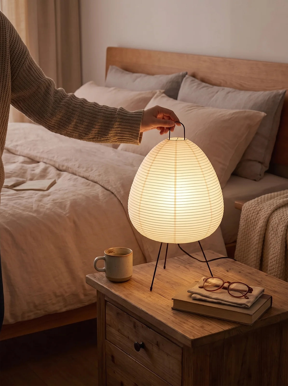 Japanese Rice Paper Table Lamp - iwt2_image