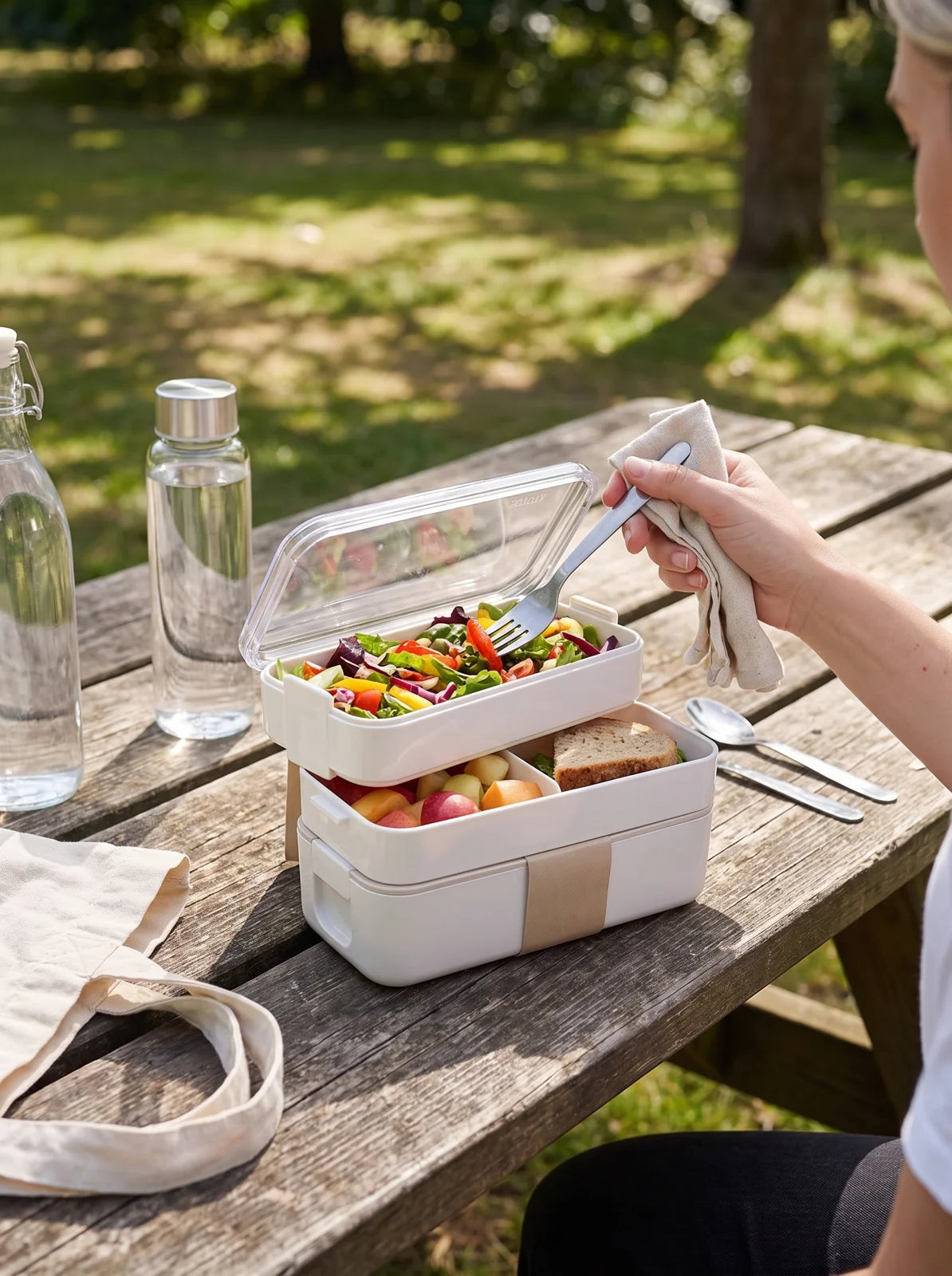 EcoStack 3-Tier Wheat Straw Lunch Box - iwt1_image
