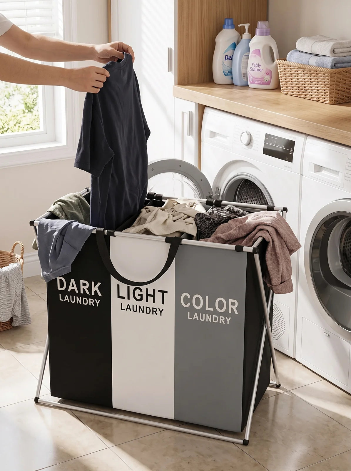 TriSort Multi-Section Laundry Hamper - iwt1_image