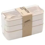 EcoStack 3-Tier Wheat Straw Lunch Box
