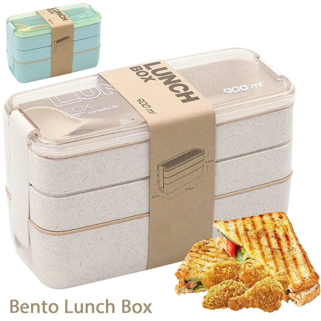 EcoStack 3-Tier Wheat Straw Lunch Box