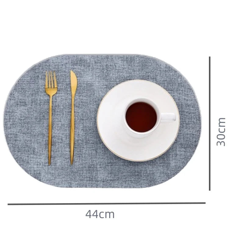 LinoMat Oval Faux Leather Placemats