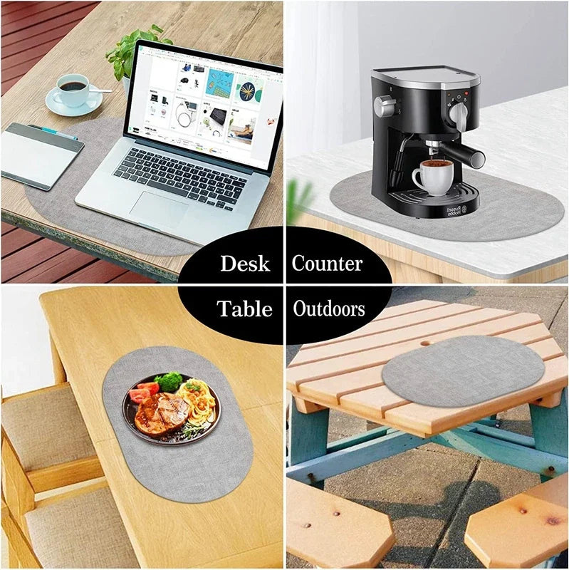 LinoMat Oval Faux Leather Placemats