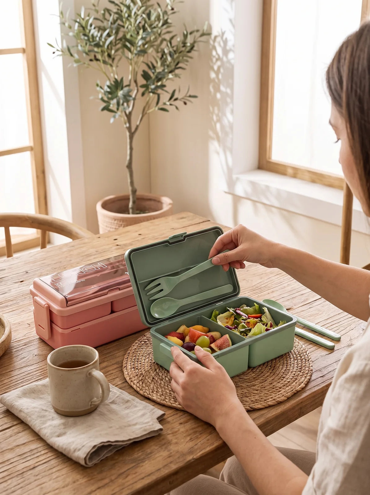 1400ml Double Layer Bento Box - iwt3_image