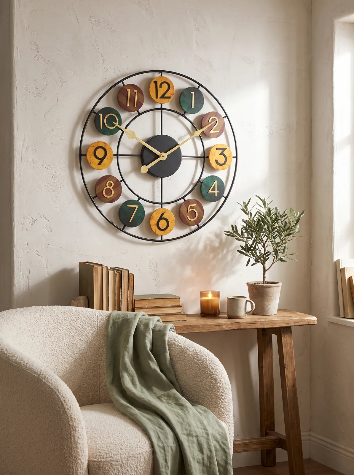 Colourful Metal Wall Clock - iwt2_image