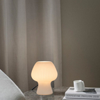Vintage Ribbed Glass Bedside Lamp