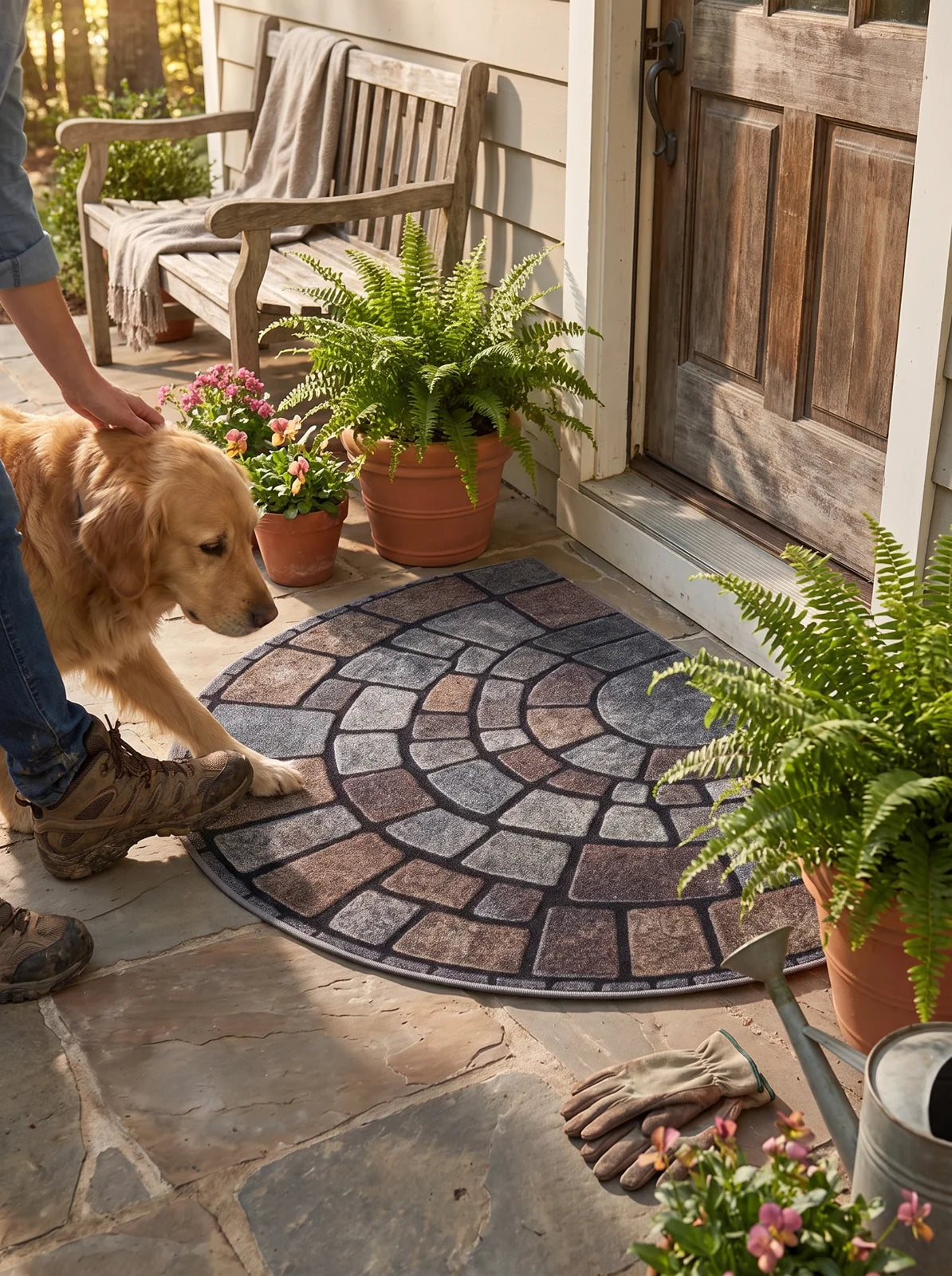 Half-Circle Mosaic Door Mat - iwt1_image