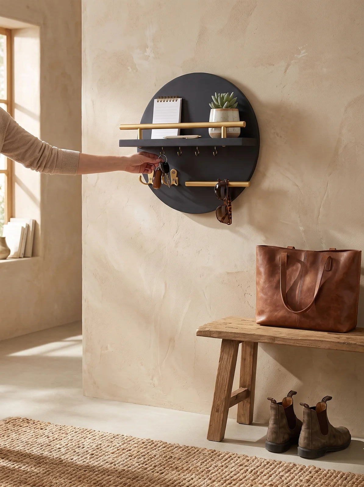 Round Wooden Key Holder - iwt3_image