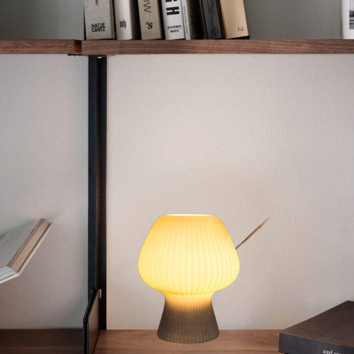 Vintage Ribbed Glass Bedside Lamp