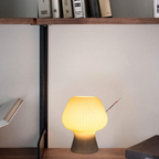 Vintage Ribbed Glass Bedside Lamp