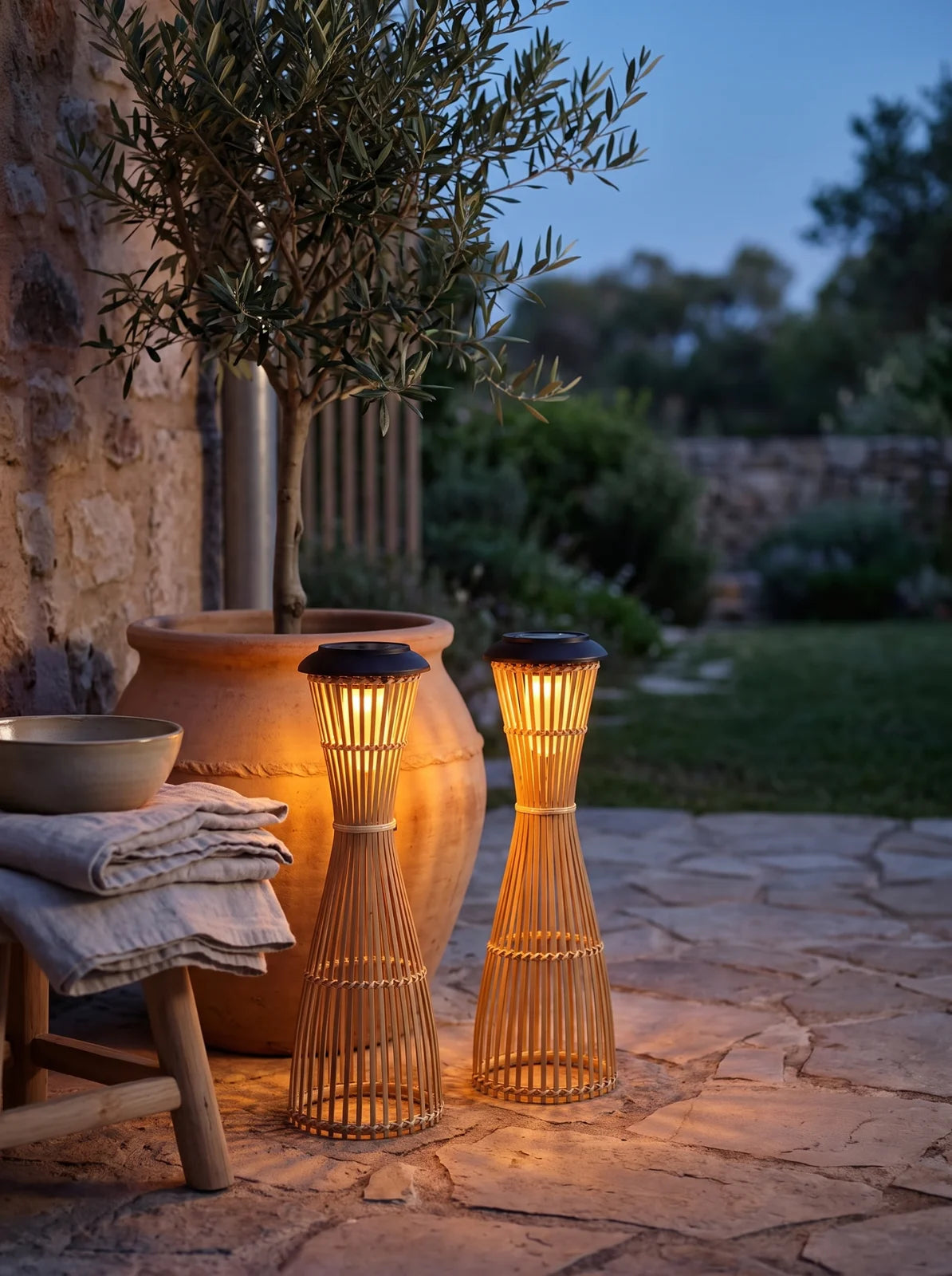 Solar Bamboo Flame Lights 2-Pack - iwt3_image