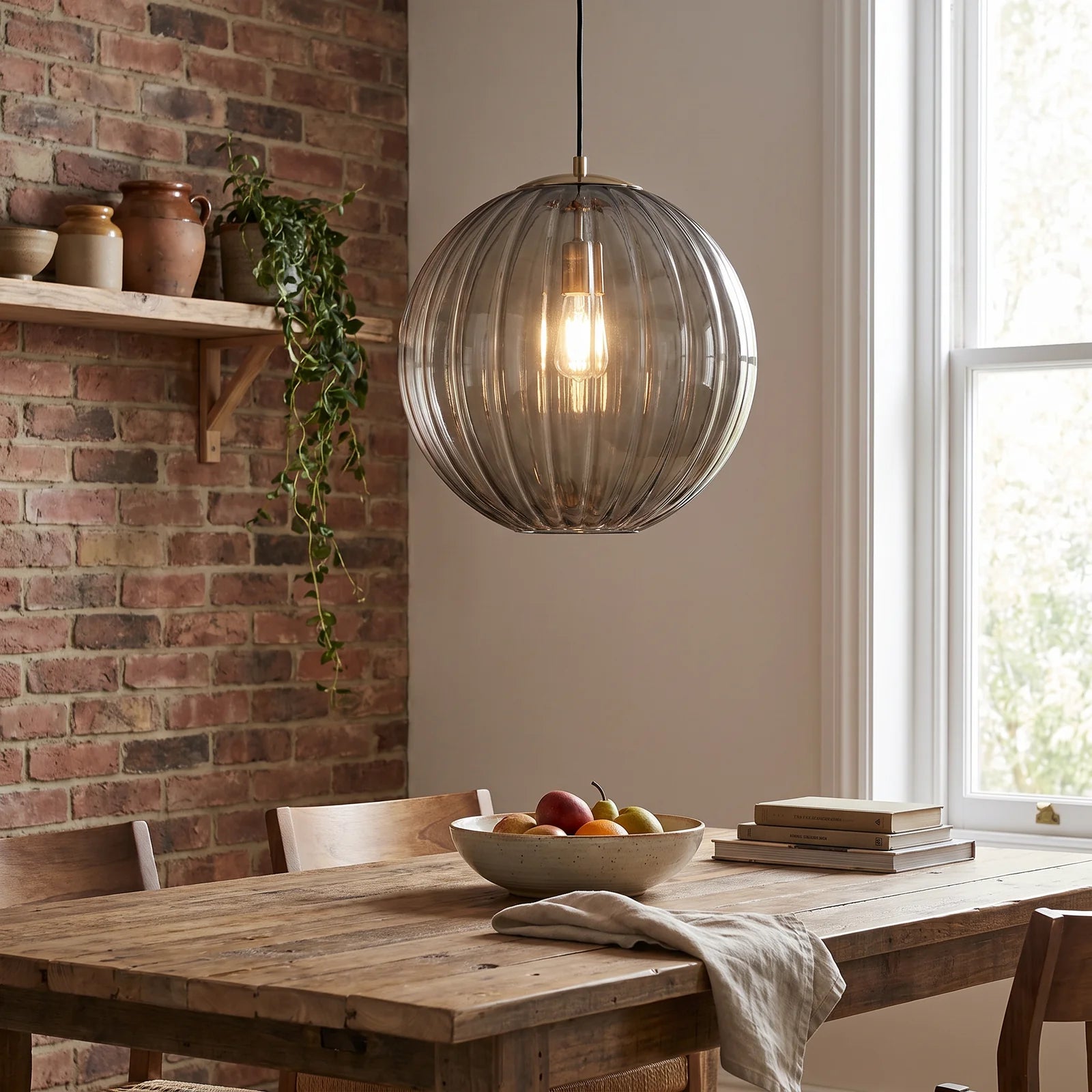 Modern Glass Ball Pendant Light | Nordic Elegance for Every Space - Smoke Grey (webp)
