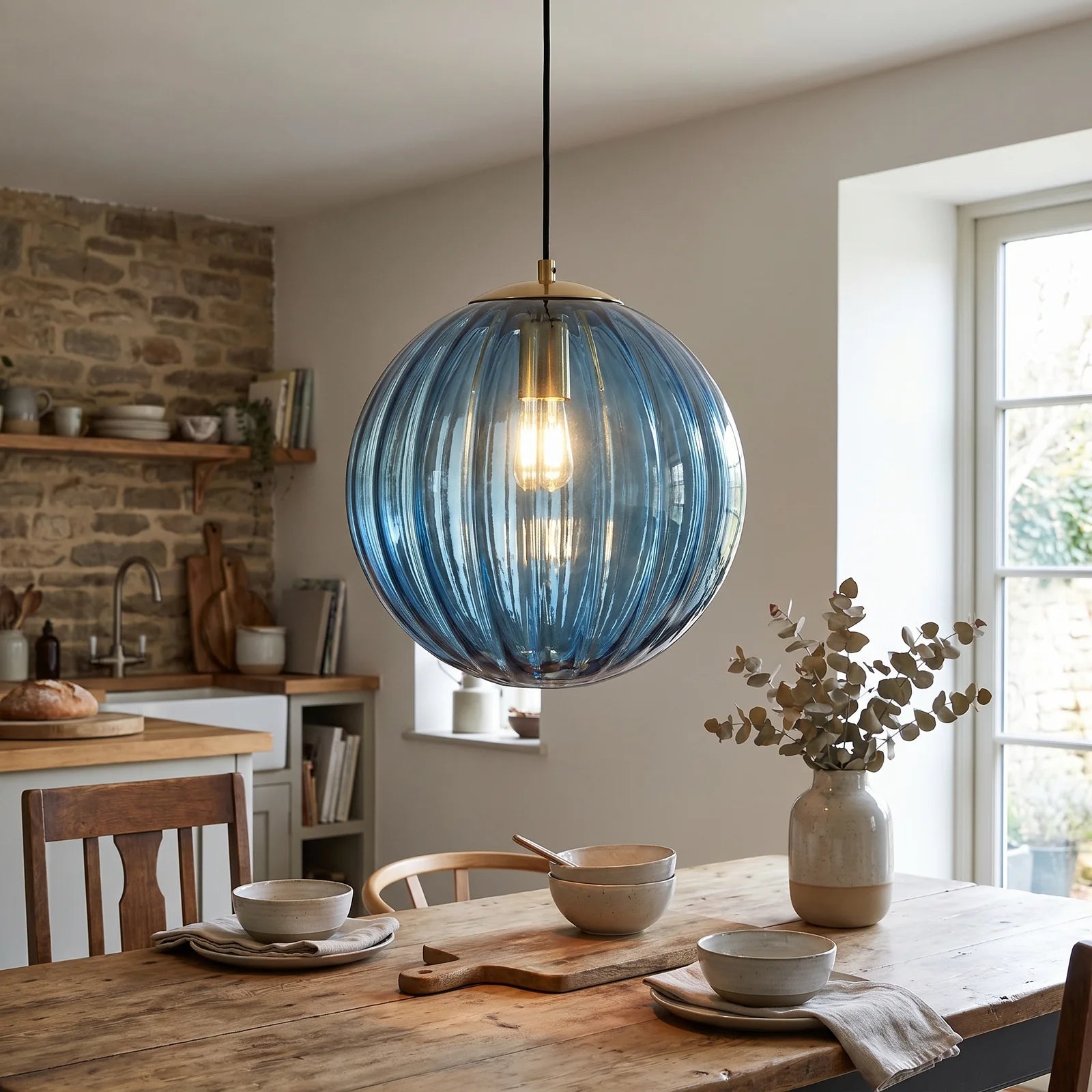 Modern Glass Ball Pendant Light | Nordic Elegance for Every Space - Blue (webp)