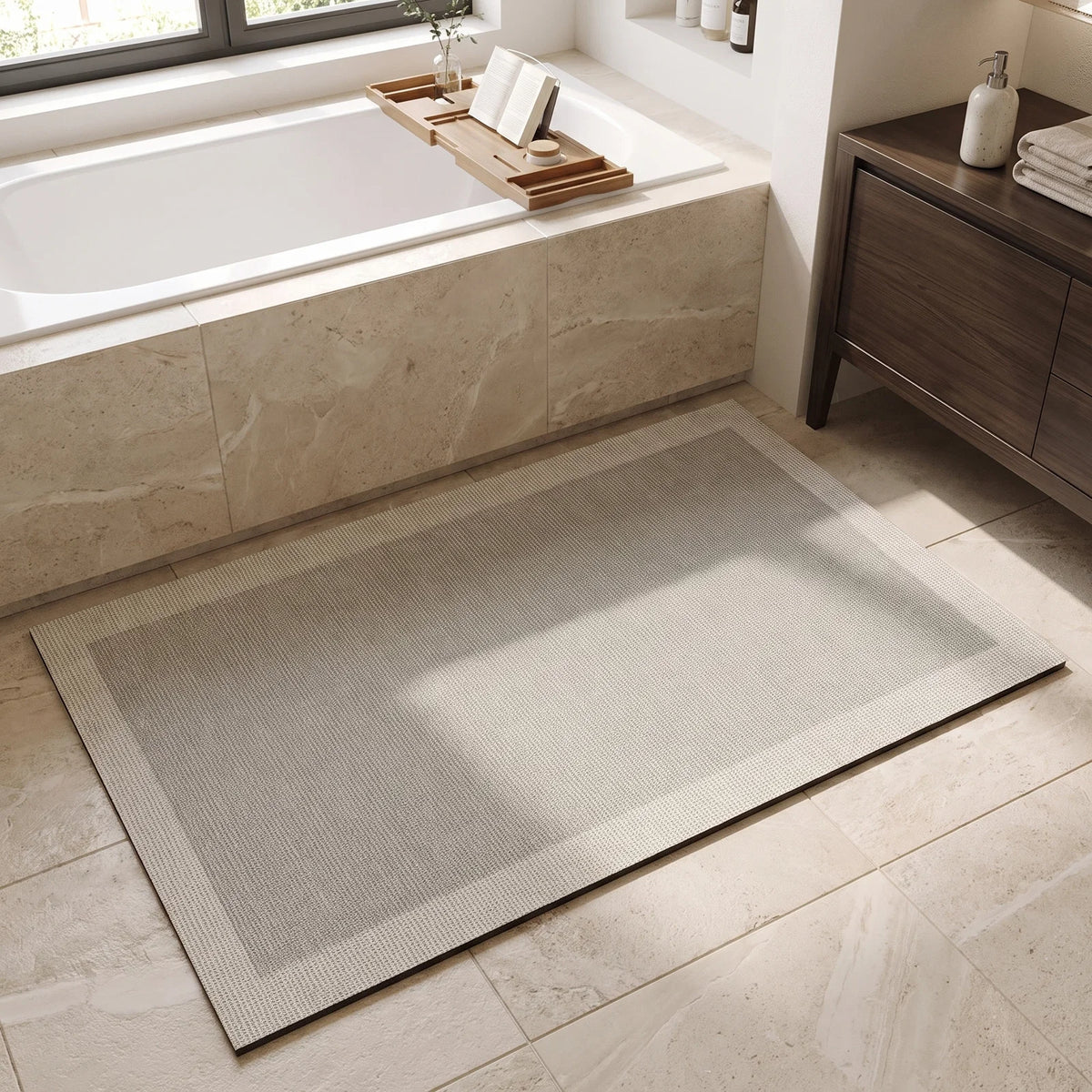 Super Absorbent Bath Mat | Quick-Dry Non-Slip Bathroom Floor Mat - B
