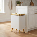 15L Modern Odour-Sealing Trash Can with Elevated Legs | Stylish Waste Bin for Kitchen, Living & Bathroom - White