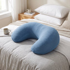 Adjustable Pregnancy Pillow | Ergonomic Maternity Support for Side & Stomach Sleepers - Blue