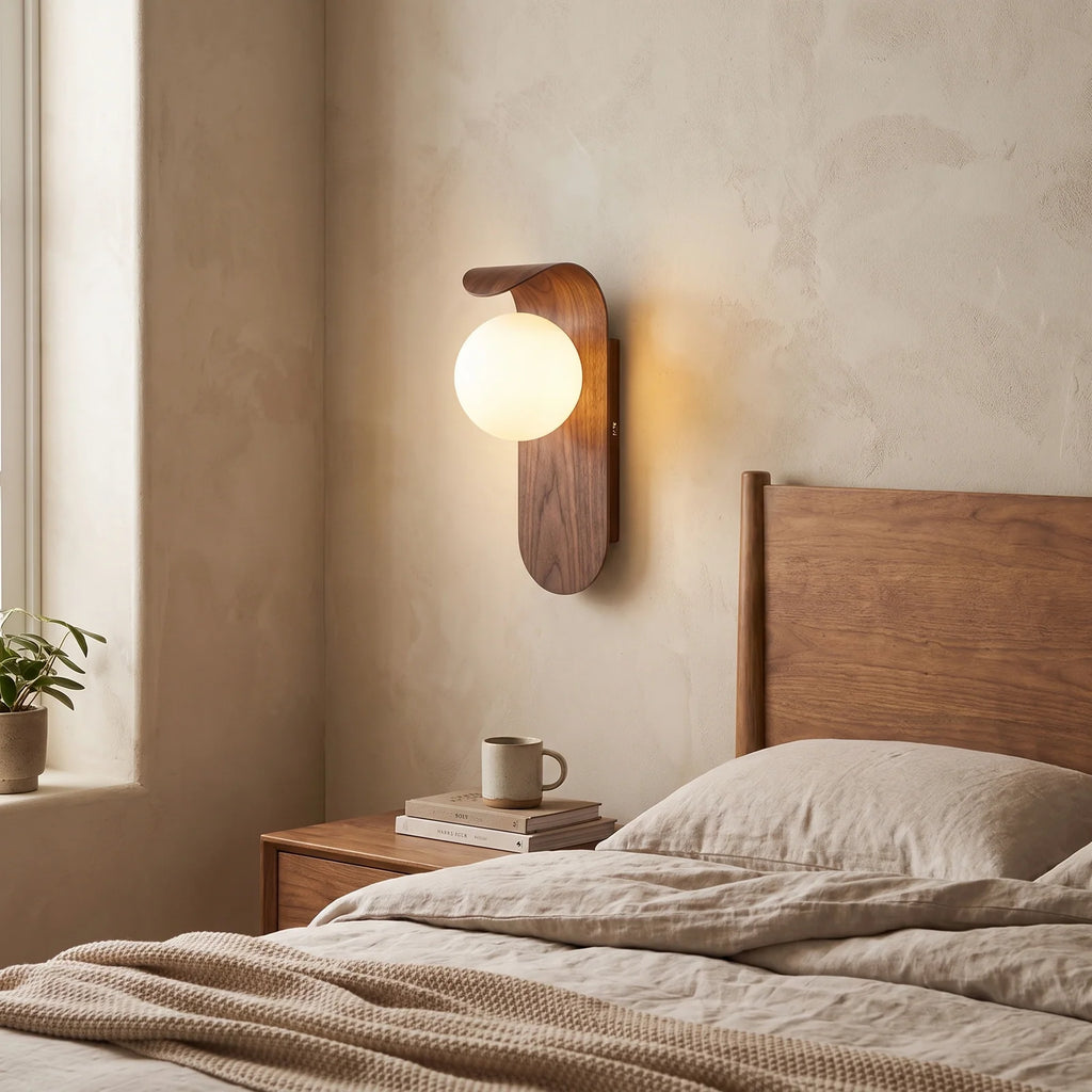 Icar Scandinavian LED Wall Lamp | Minimalist Wooden Design