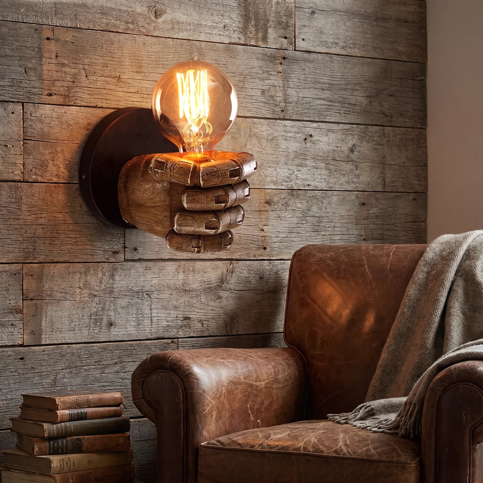 Industrial Hand Wall Lamp | Resin E26 Wall Sconce