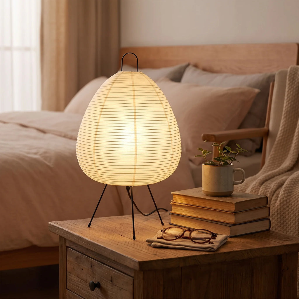 Japanese Rice Paper Table Lamp | Minimalist Zen Lighting