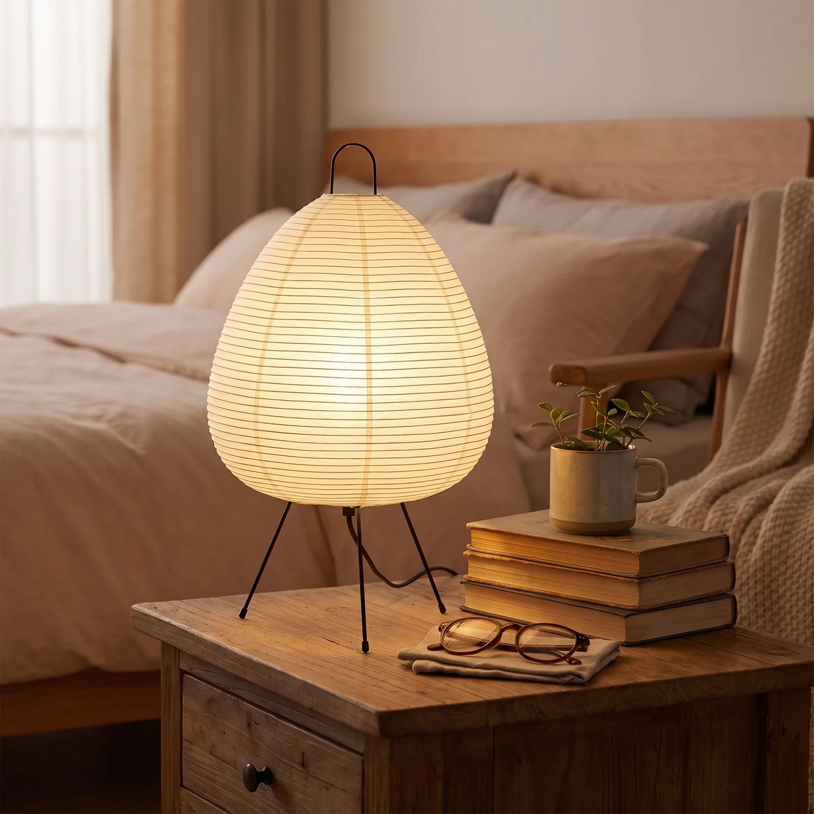 Japanese Rice Paper Table Lamp | Minimalist Zen Lighting