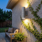 Modern Outdoor Wall Light Up Down Grey