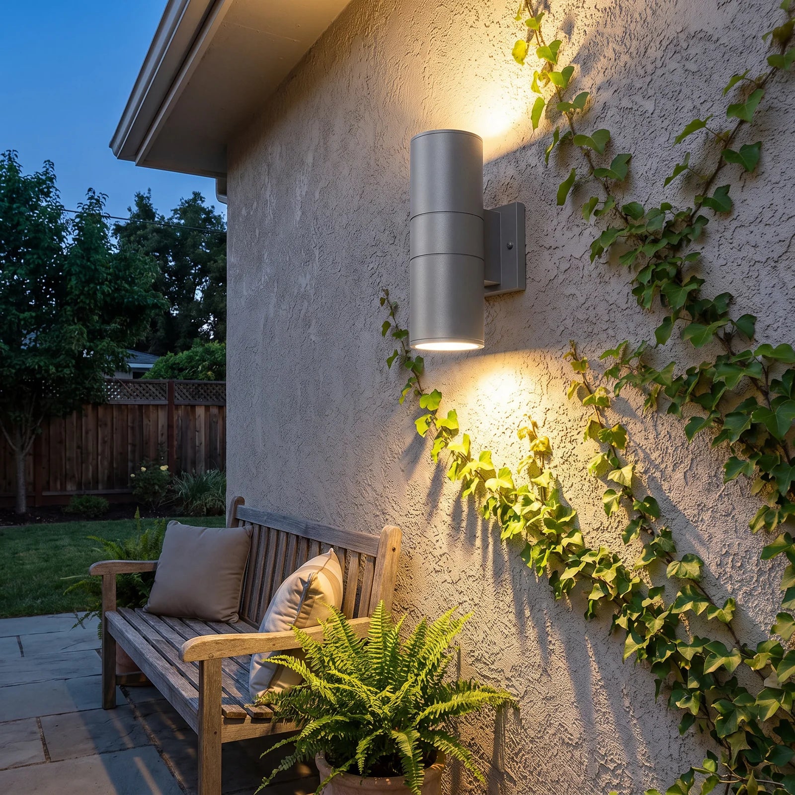 Modern Outdoor Wall Light Up Down Grey