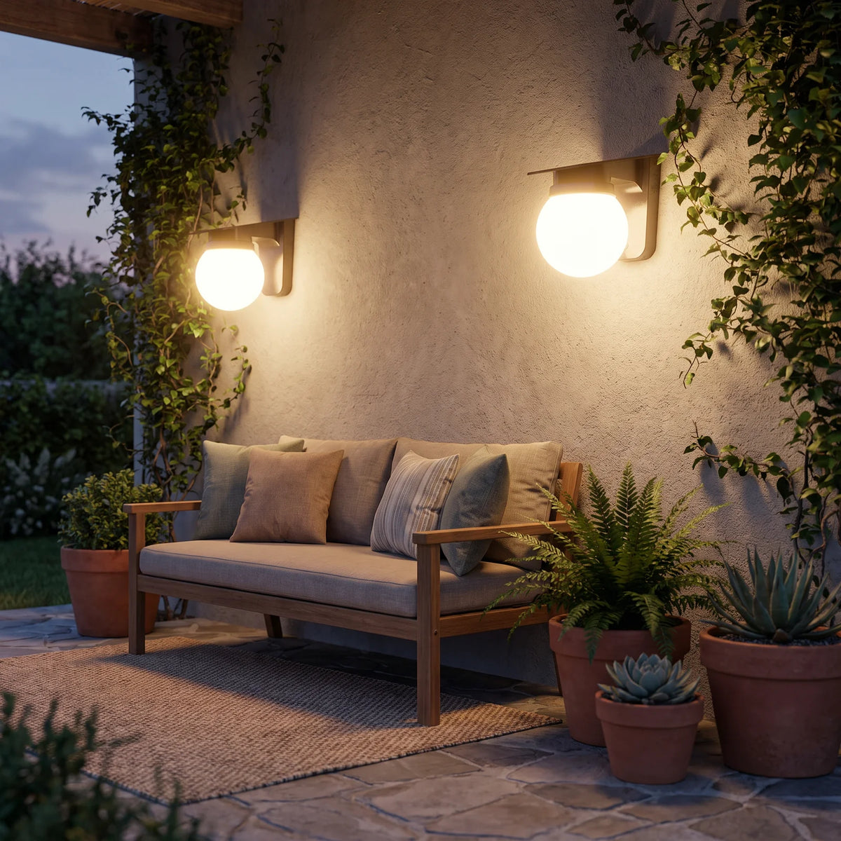 Solar Globe LED Wall Light